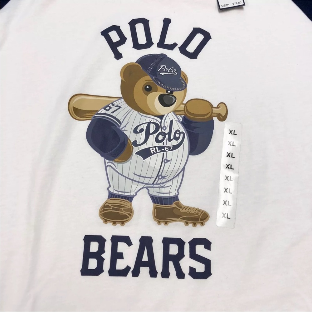 Men’s polo bears long sleeve tee shirt - Picture 4 of 6